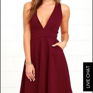 Finesse burgundy midi dress